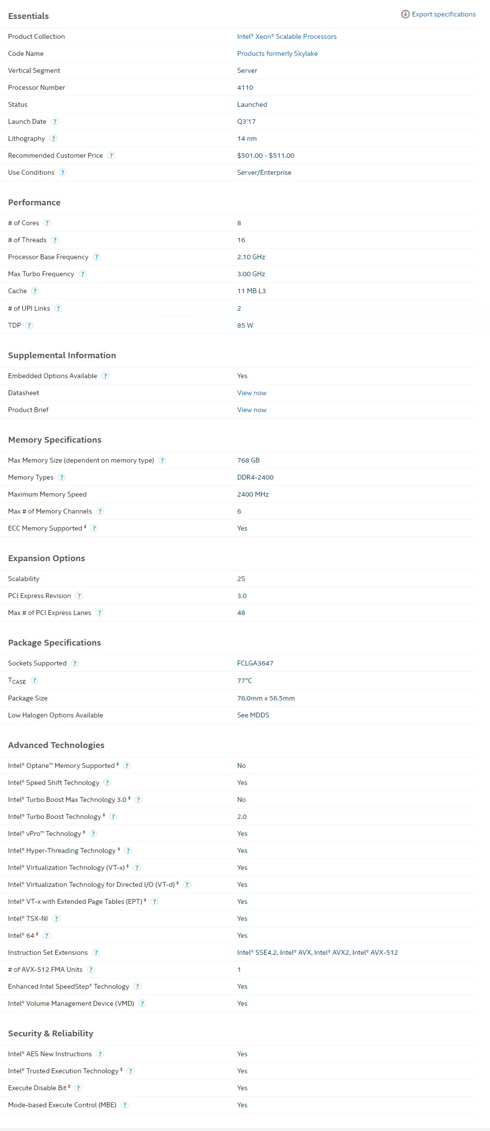 Intel Tower Server, 4110(1/2), 32GB(2/16), 240GB SSD 3.5'(2/8), HW RAID, RPS, 10GbE, RMM, 3YR